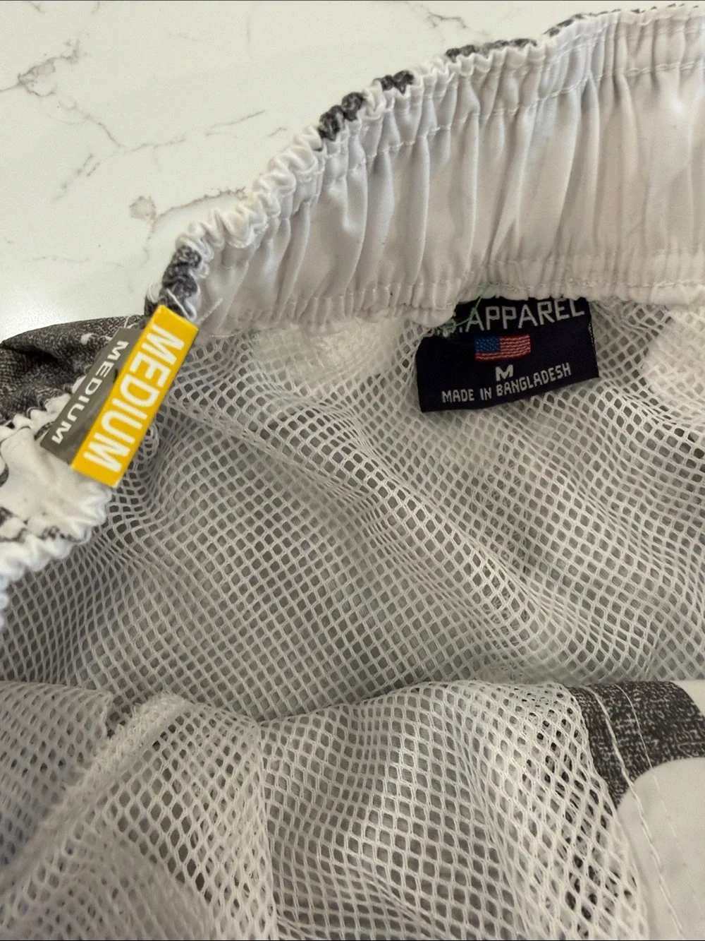 US Apparel Men's Gray & White Floral Swim Trunks